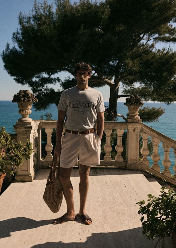 T-Shirt Riviera Racing Club Gris Chiné Coton biologique