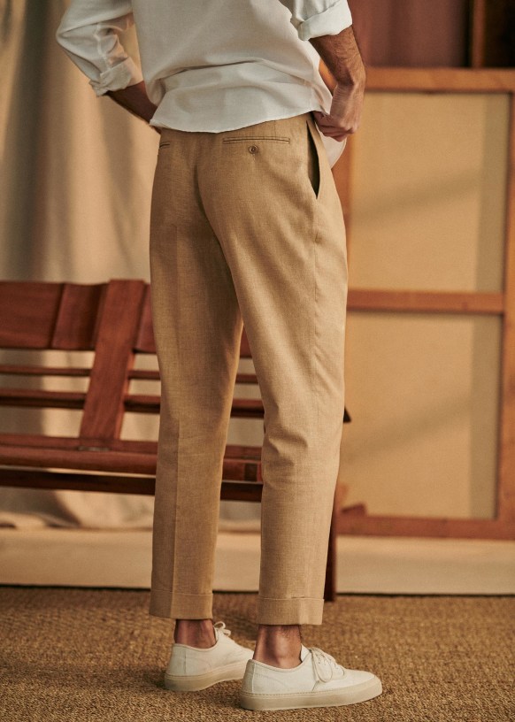 Mango - Blazer en tweed de laine mélangée - Marron foncé
