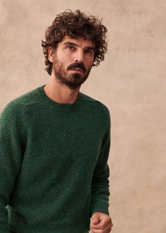 Dennis Sweater - Green - Recycled wool - Octobre Éditions