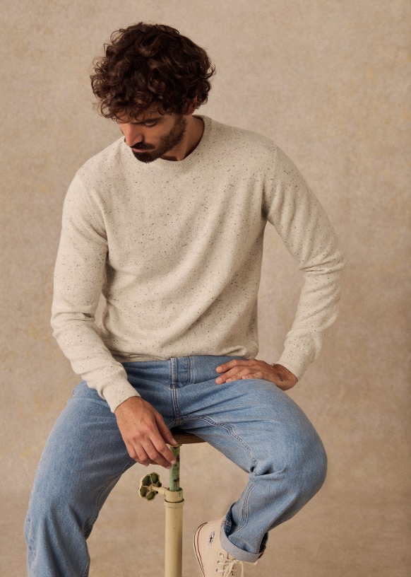 Maglione Nils Blu maculato Lana Octobre Editions