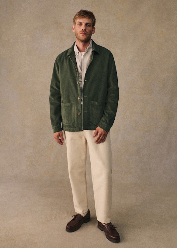 Tim Velours Jacket - Green - Organic cotton - organic textile - Sézane