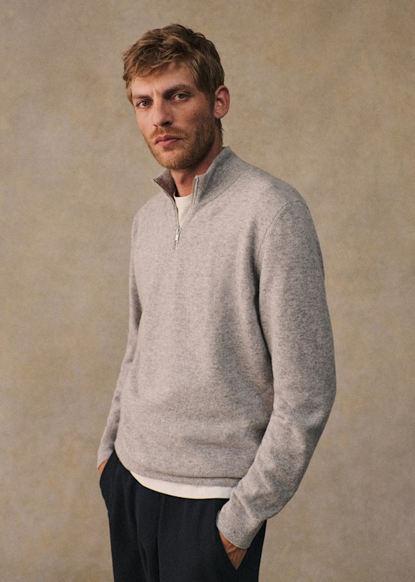 Matthis Sweater - Mottled Grey - Merino Wool - Sézane
