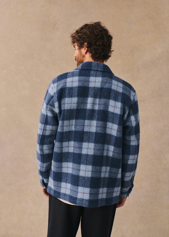 Nelson Jacket - Blue check - Wool - Sézane