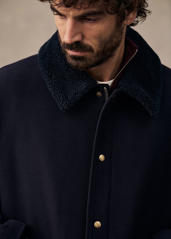 Gustave Blouson - Navy - Wool - Octobre Éditions