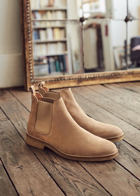 Woody Chelsea Boots Sand Suede - Bovine leather - Octobre Éditions