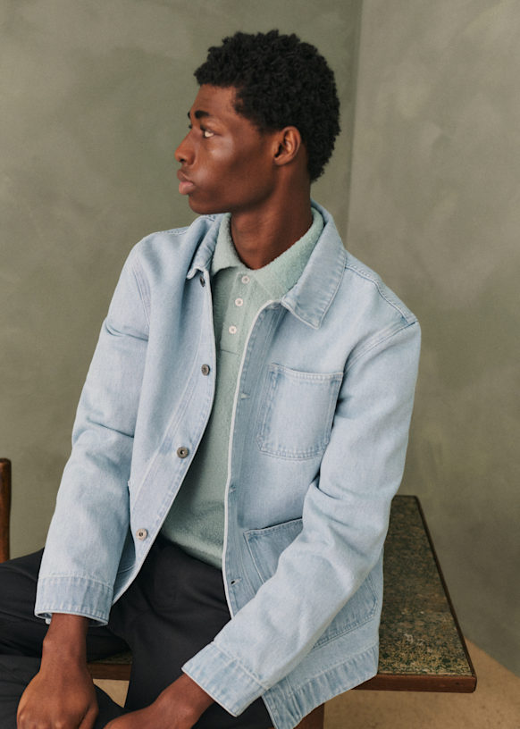 Jaxon Jacket - Bleached Denim - Cotton - Sézane