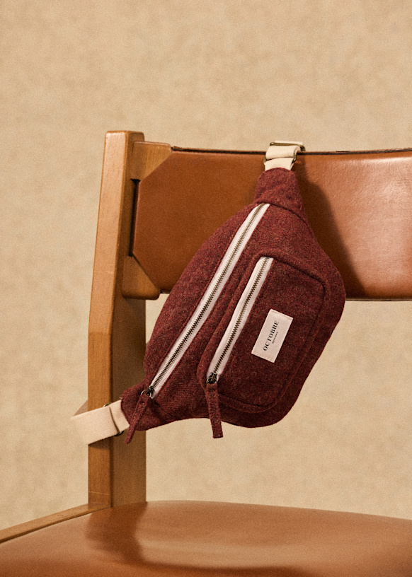 Ember Woolen crossbody pouch - Sea Green - Wool - Octobre Éditions