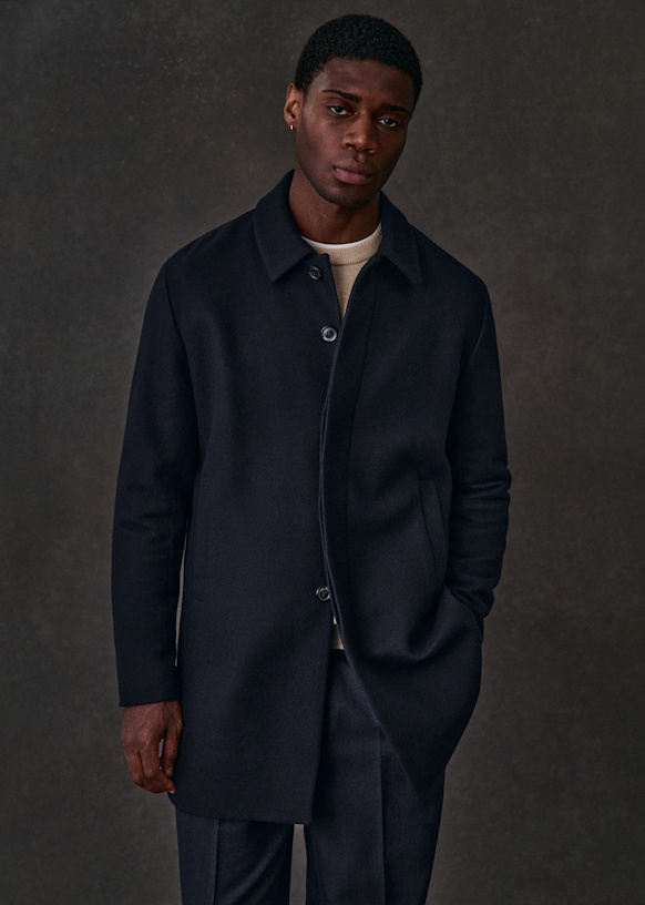 Frank Coat - Navy - Wool - Sézane