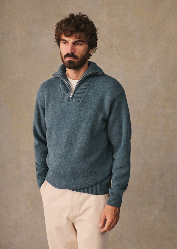 Berwick Sweater - Navy - GRS certified recycled wool - Sézane