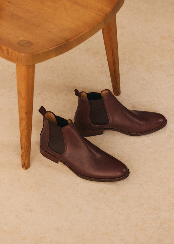 Sezane ブラウン レザー ウエスタンブーツ