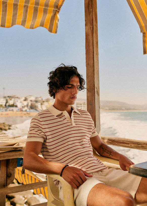 Malo Polo - Ecru / Rust - Cotton - Sézane