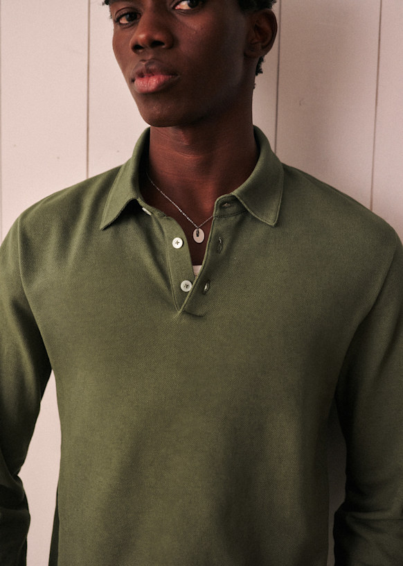 ポロ Ruven - カーキ - オーガニックコットン - Sézane