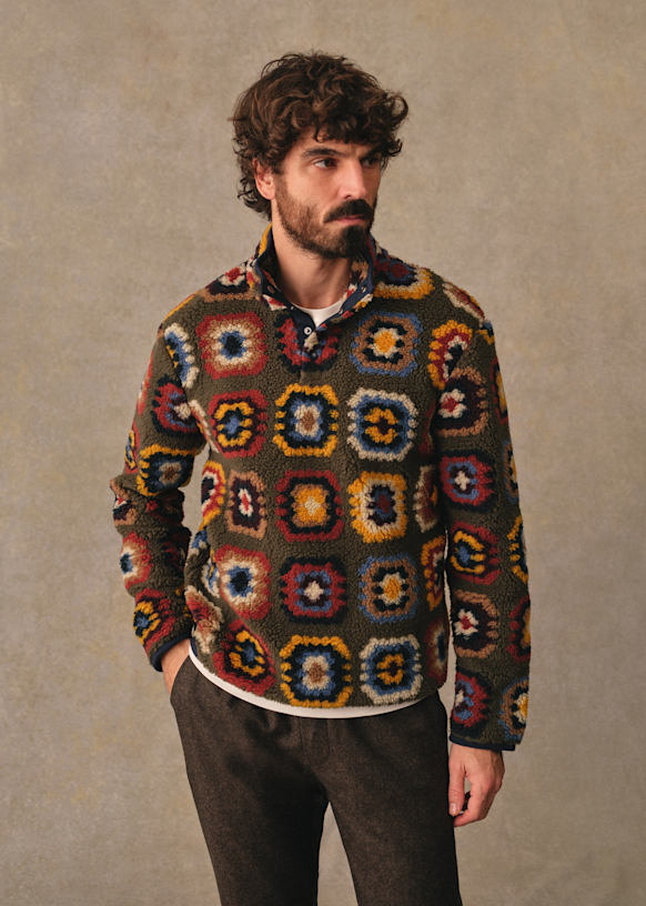 Tucker Motifs Fleece - Rust Medallions - Recycled polyester - Sézane