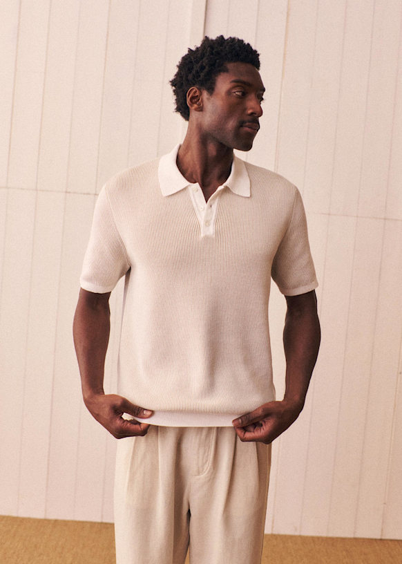 Sorel Knit Polo - Ecru / Beige - Organic cotton - organic textile