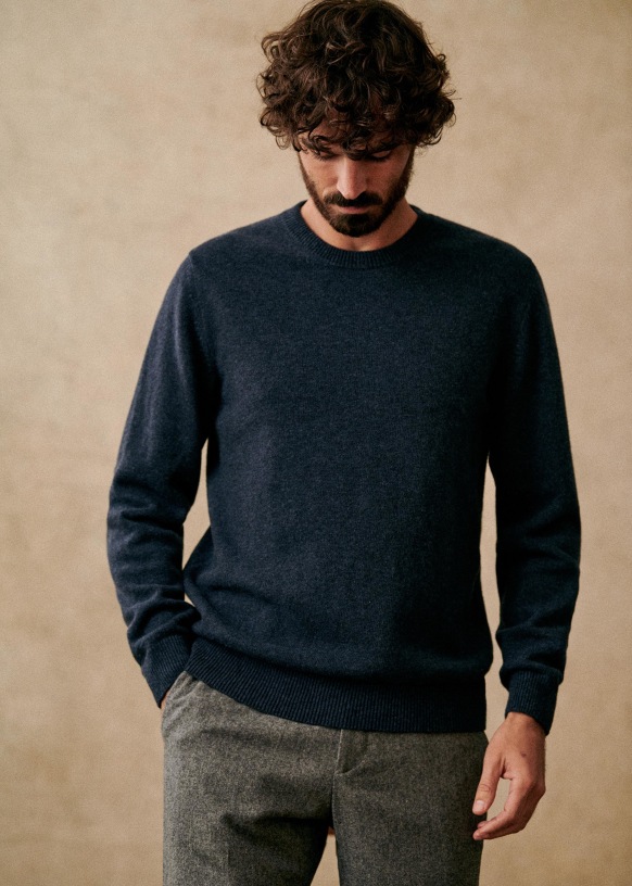 Flynn Sweater - Mottled Blue - Wool - Octobre Éditions