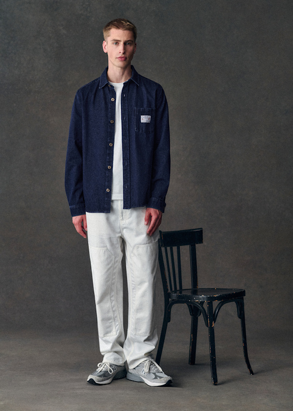 Lars Édition Hiver Overshirt - Denim - Cotton - Sézane