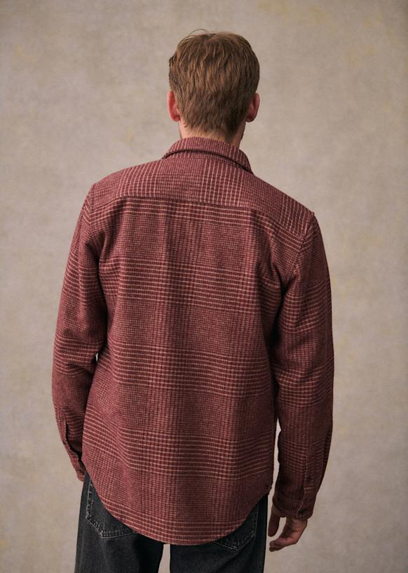 Ethan Checkered Shirt - Beige / Brown / Green - Wool - Sézane