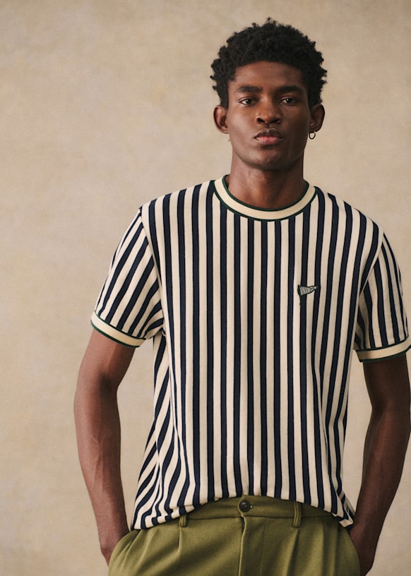 Waller Amour Club T-Shirt - Navy / Ecru - Organic cotton - organic