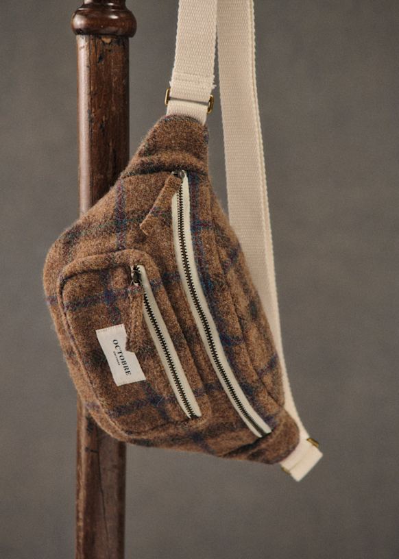 Ember crossbody pouch - Brown thick rib - Organic cotton - organic