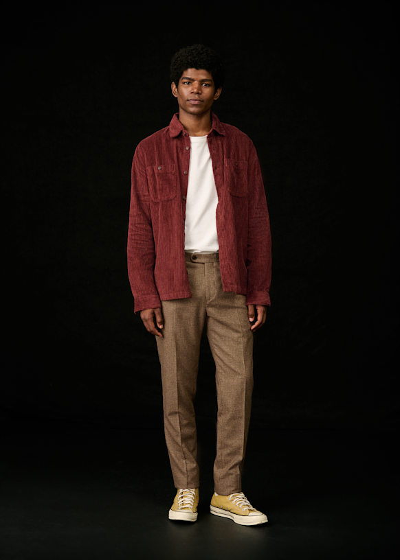 Claggan Velours Shirt - Dark rust - Organic cotton - organic Claggan Velours Shirt - Dark rust - Organic cotton - organic