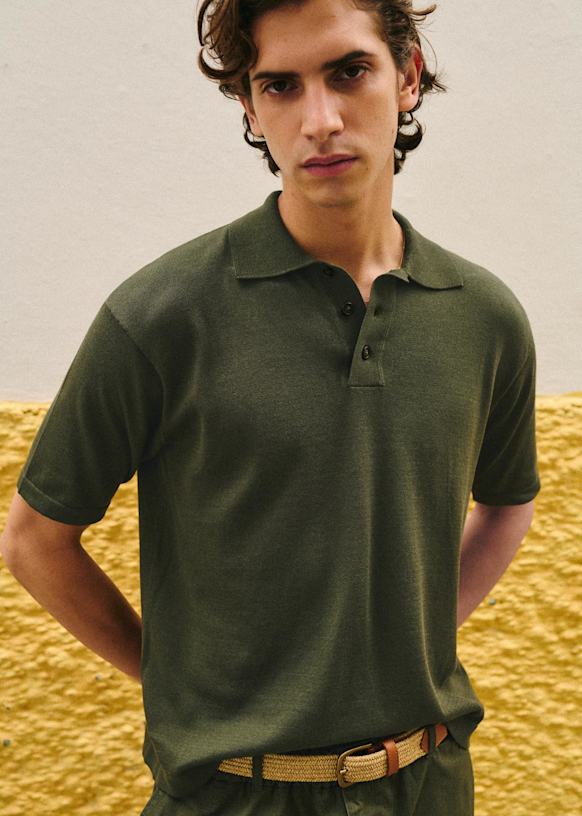 Andrea Knit Polo - Olive Green - Organic cotton - organic textile