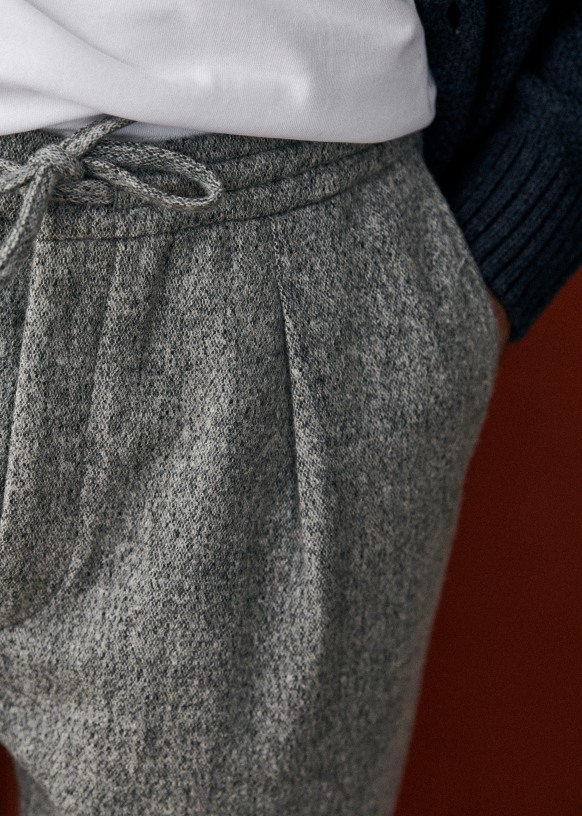 Men's Silver Gray Pants |Concitor Mens Grey Trousers