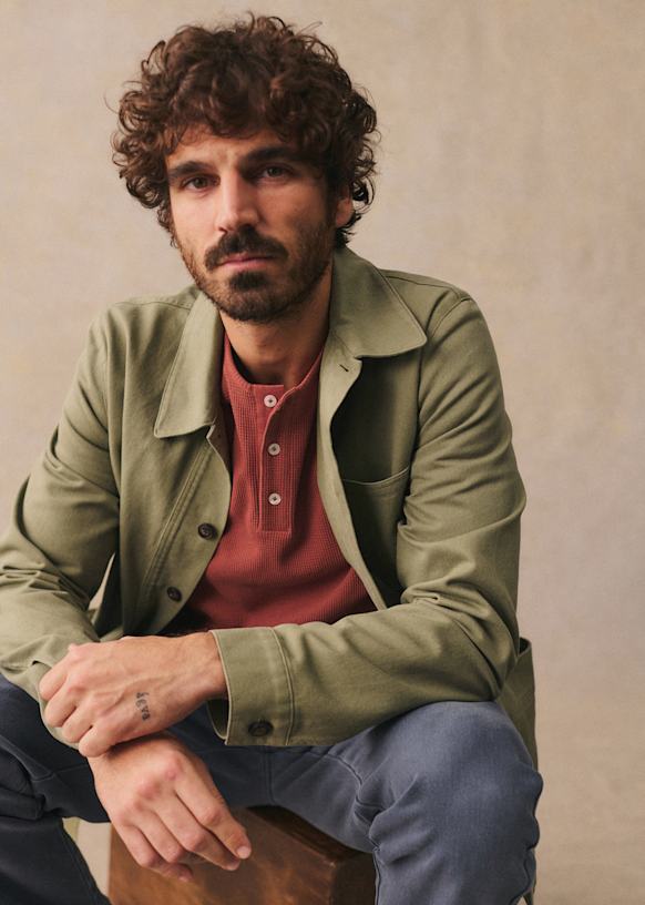 Young Jacket - Fine Beige Stripes - Viscose - Sézane