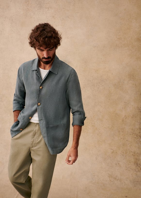 Irwin Jacket - Steel Blue - Linen - Sézane