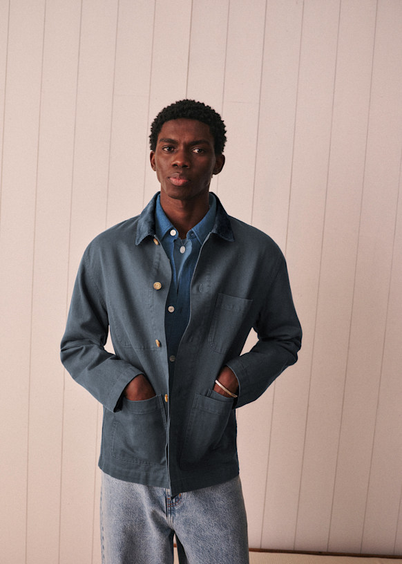 Devon Jacket - Steel Blue - Organic cotton - organic textile - Sézane