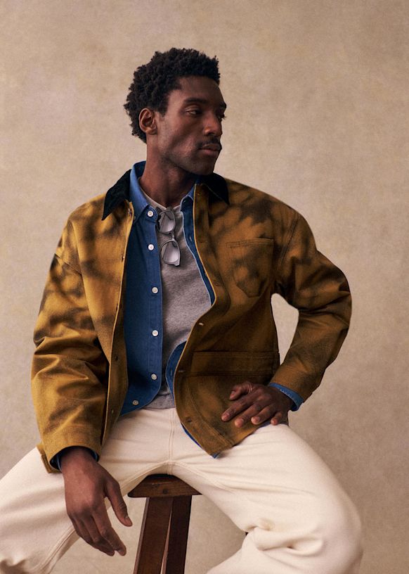 ジャケット Will - Beige with Shadow Printed - コットン - Sézane