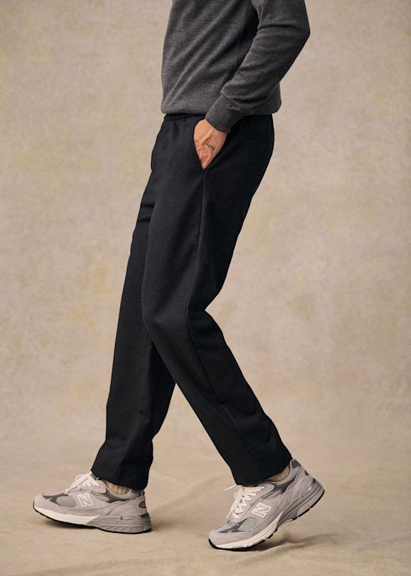 Danny Wool Trousers - Micro houndstooth Anthracite - Virgin wool