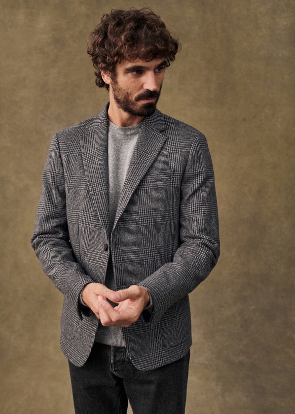 Riddle ジャケット - プリンス・オブ・ウェールズ グレー - ウール