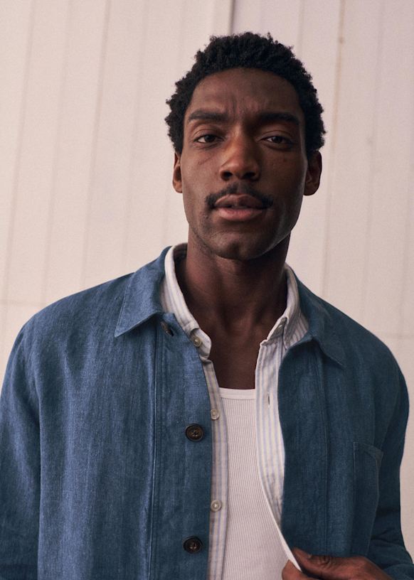 Will Jacket - Mottled Blue - Linen - Octobre Éditions