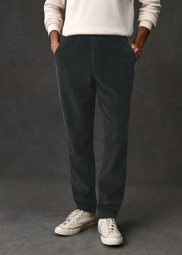 Danny Velvet Trousers - Charcoal Grey - Cotton - Sézane