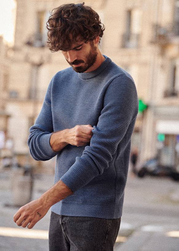 Slate blue sweater top