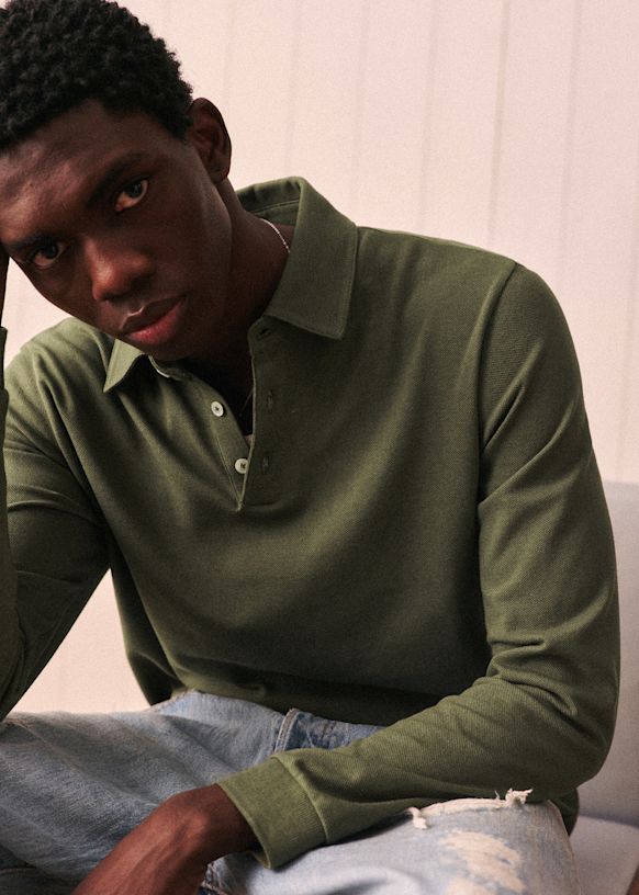 ポロ Ruven - カーキ - オーガニックコットン - Sézane