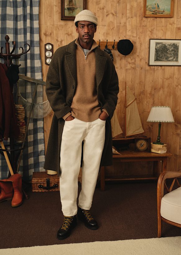 Hugh Coat - Olive Green - Wool - Octobre Éditions