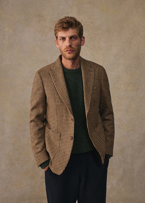 Veste Riddle Octobre Éditions x Lafayette Saltiel - Pied de Poule Beige