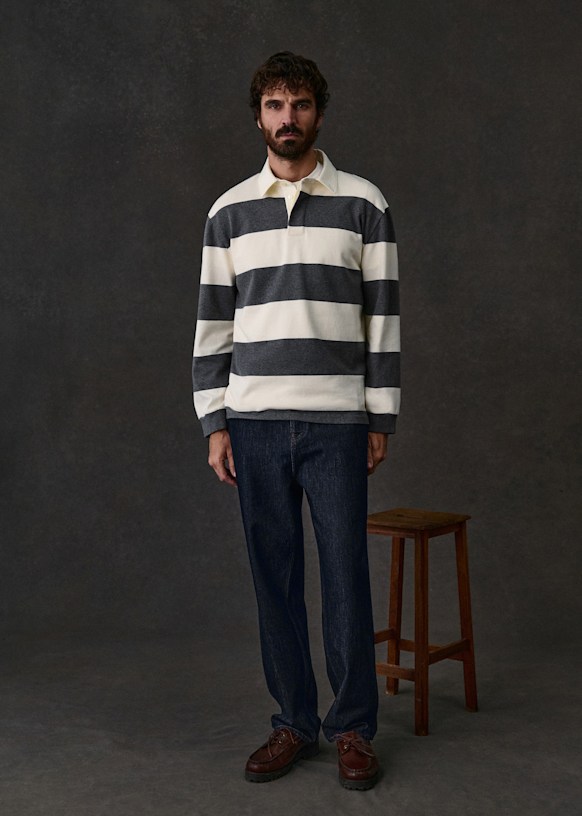 Talon Polo - Navy / Ecru - Organic Cotton - Sézane