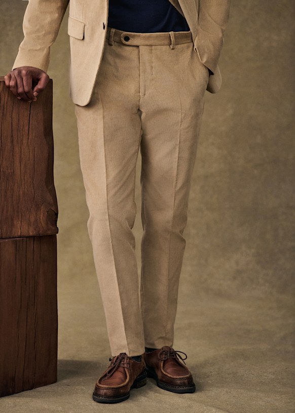 Warren ベロアスーツパンツ - ベージュ - オーガニックコットン - Sézane 