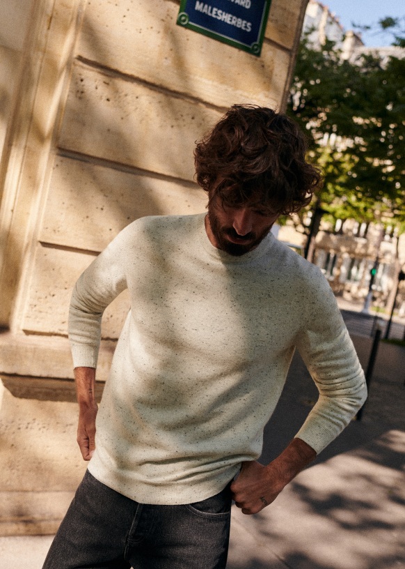 Nils Sweater - Speckled White - Wool - Octobre Éditions