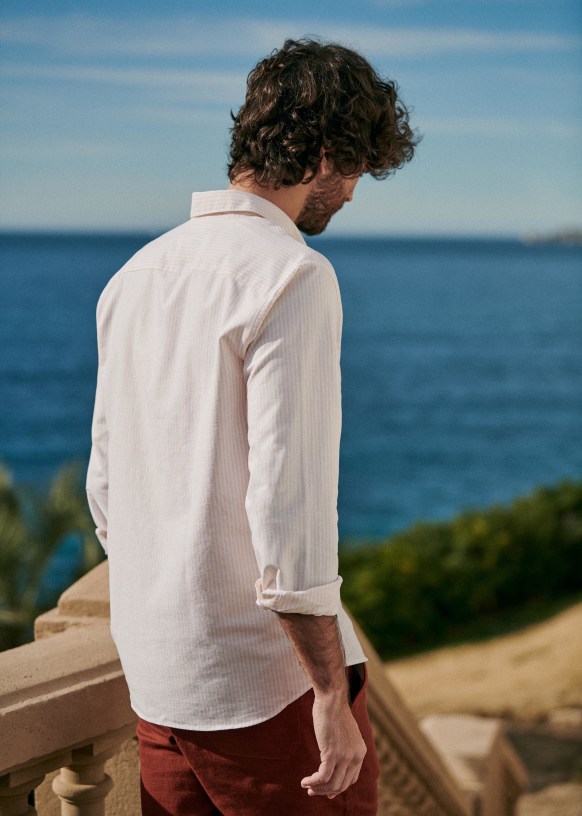 Chemise Charlie - Petits carreaux Écru Bleu - Coton - Octobre Éditions