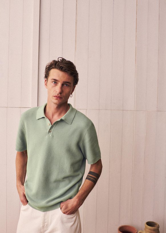 Simeone Mesh Polos - White - Organic cotton - organic textile - Sézane