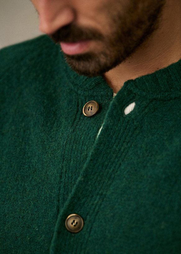Trudel Cardigan Green Wool Sezane