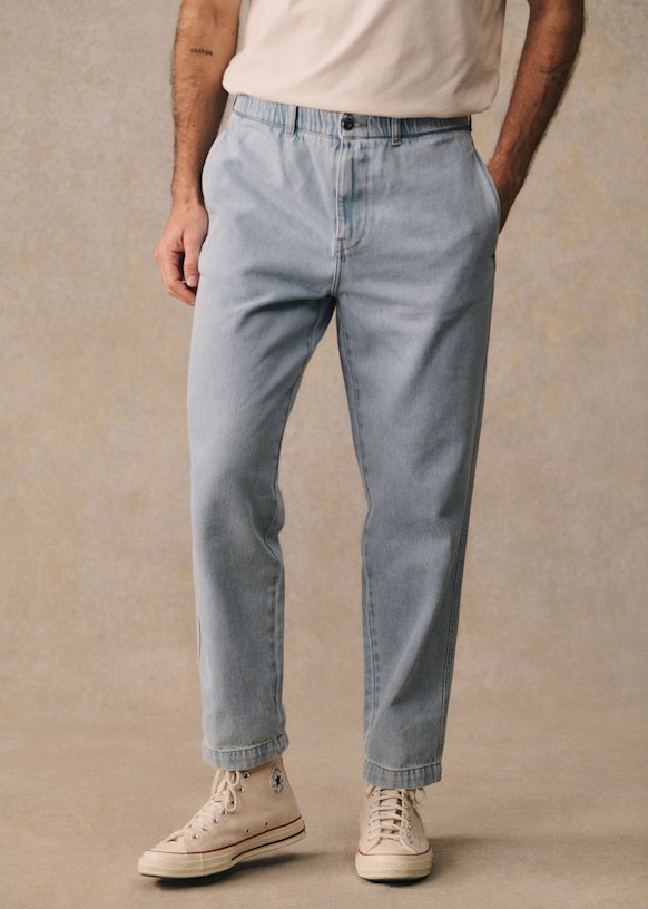Shane Trousers - Washed Blue - Organic Cotton - Octobre Éditions