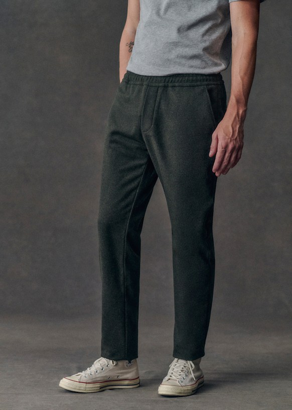 Danny Wool Trousers - Dark Green - Wool - Sézane