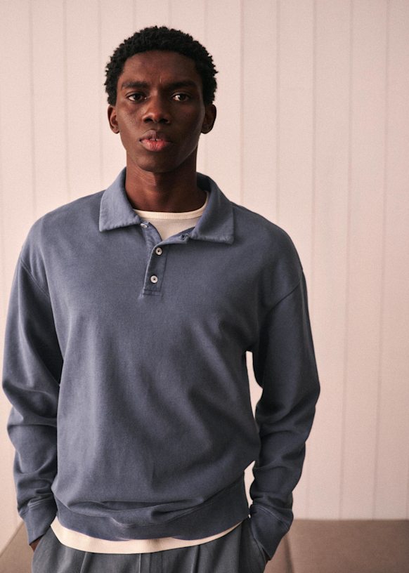 Nilos Sweat-Shirt - Washed Blue - Organic cotton - organic textile