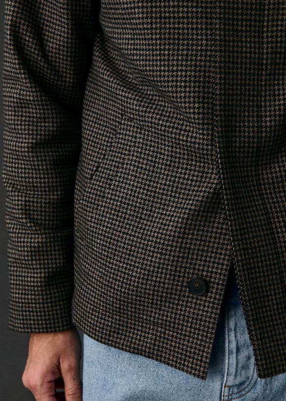 Lilio Jacket - Brown houndstooth - Wool - Sézane