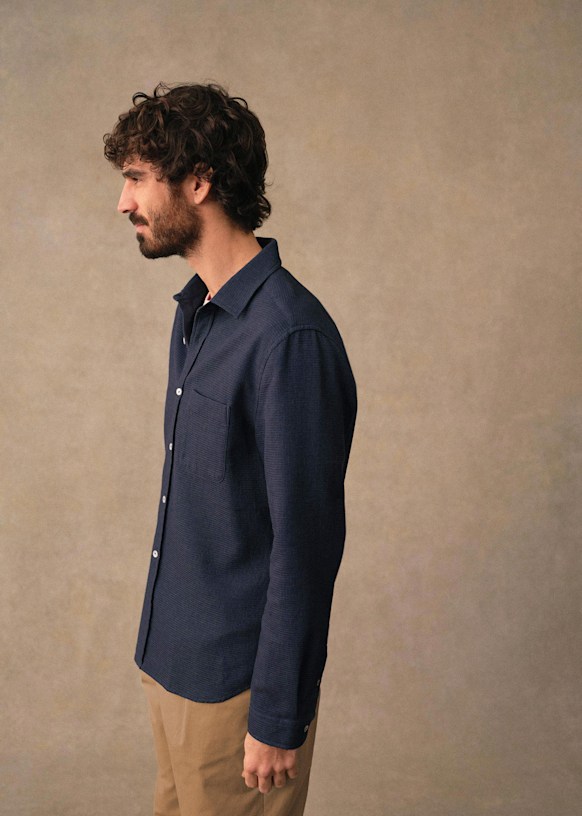 Lars Waffle Shirt - Beige - Organic Cotton - Sézane