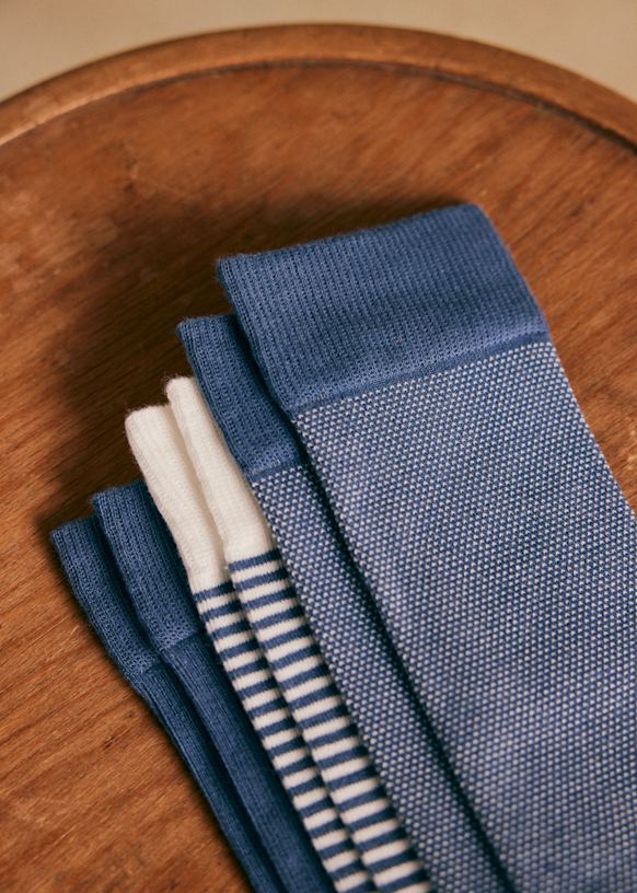 Kitts Pack Socks - Steel Blue - Organic Cotton - Octobre